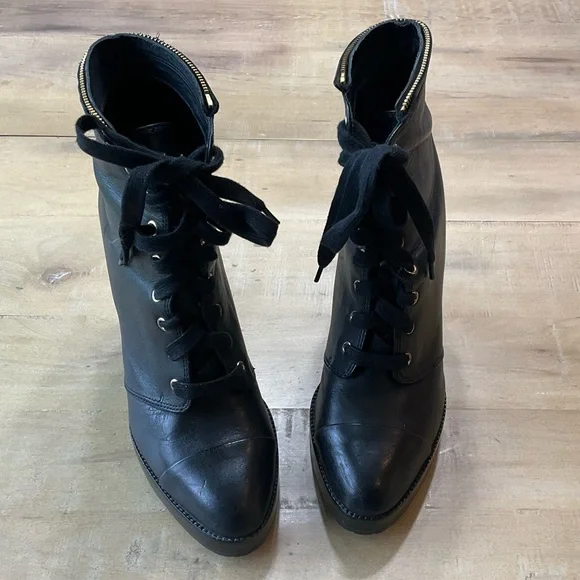 Diesel Black Lace-Up Women's Boots with three different zip-on cuffs - Picture 3 of 16